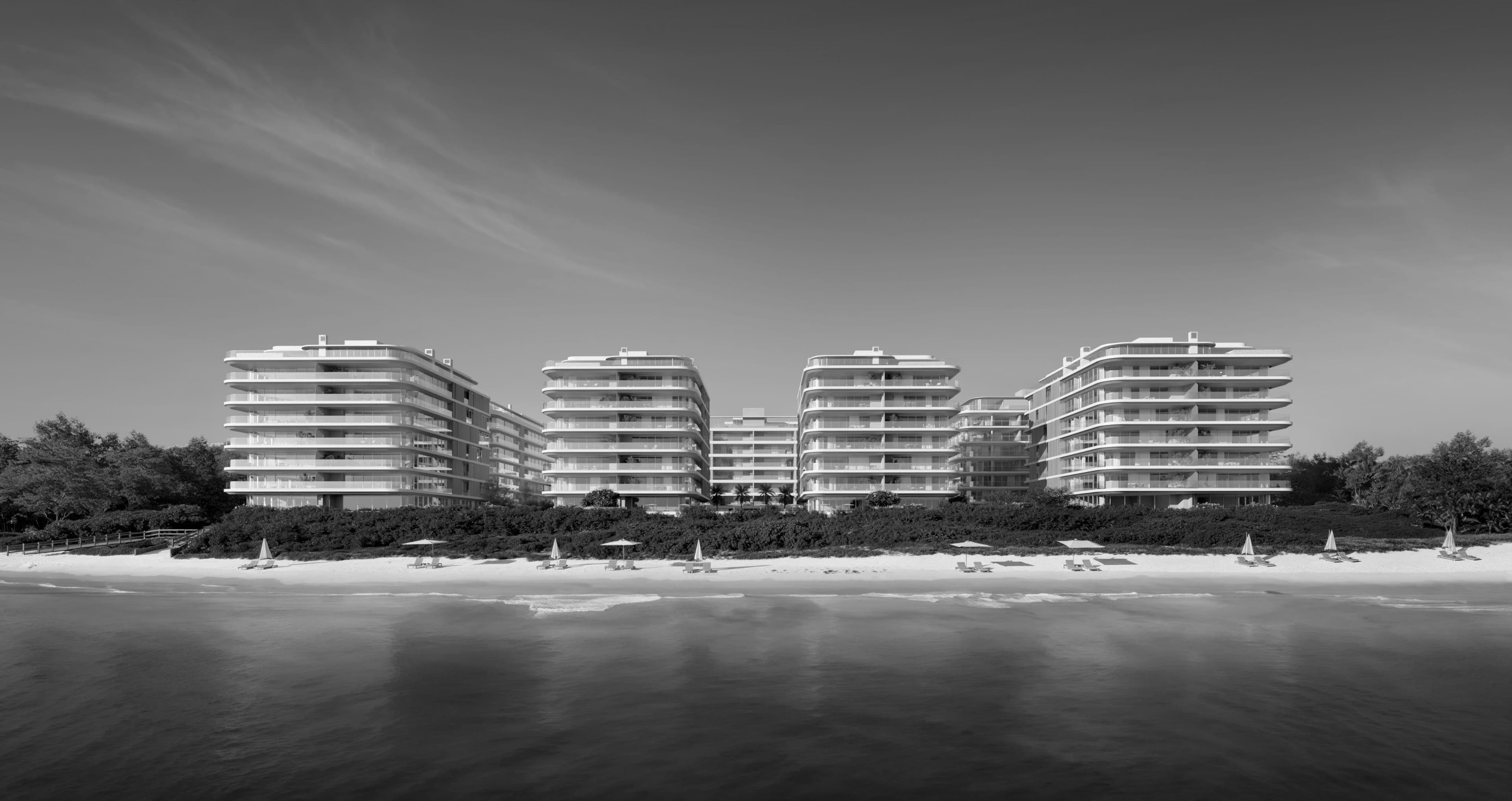 Fachada frente-mar das torres Oceana by Arquitectonica em Jurerê Internacional