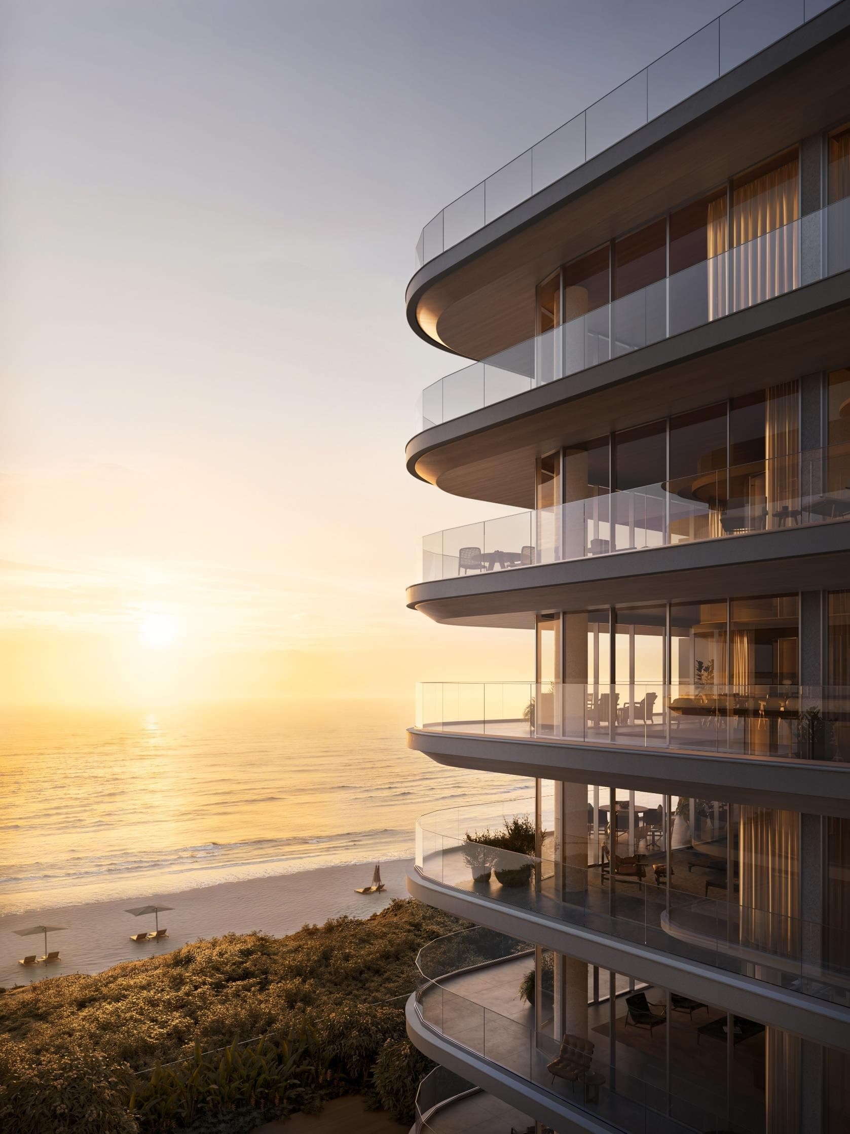 Torres Oceana by Arquitectonica frente-mar ao pôr do sol em Jurerê Internacional