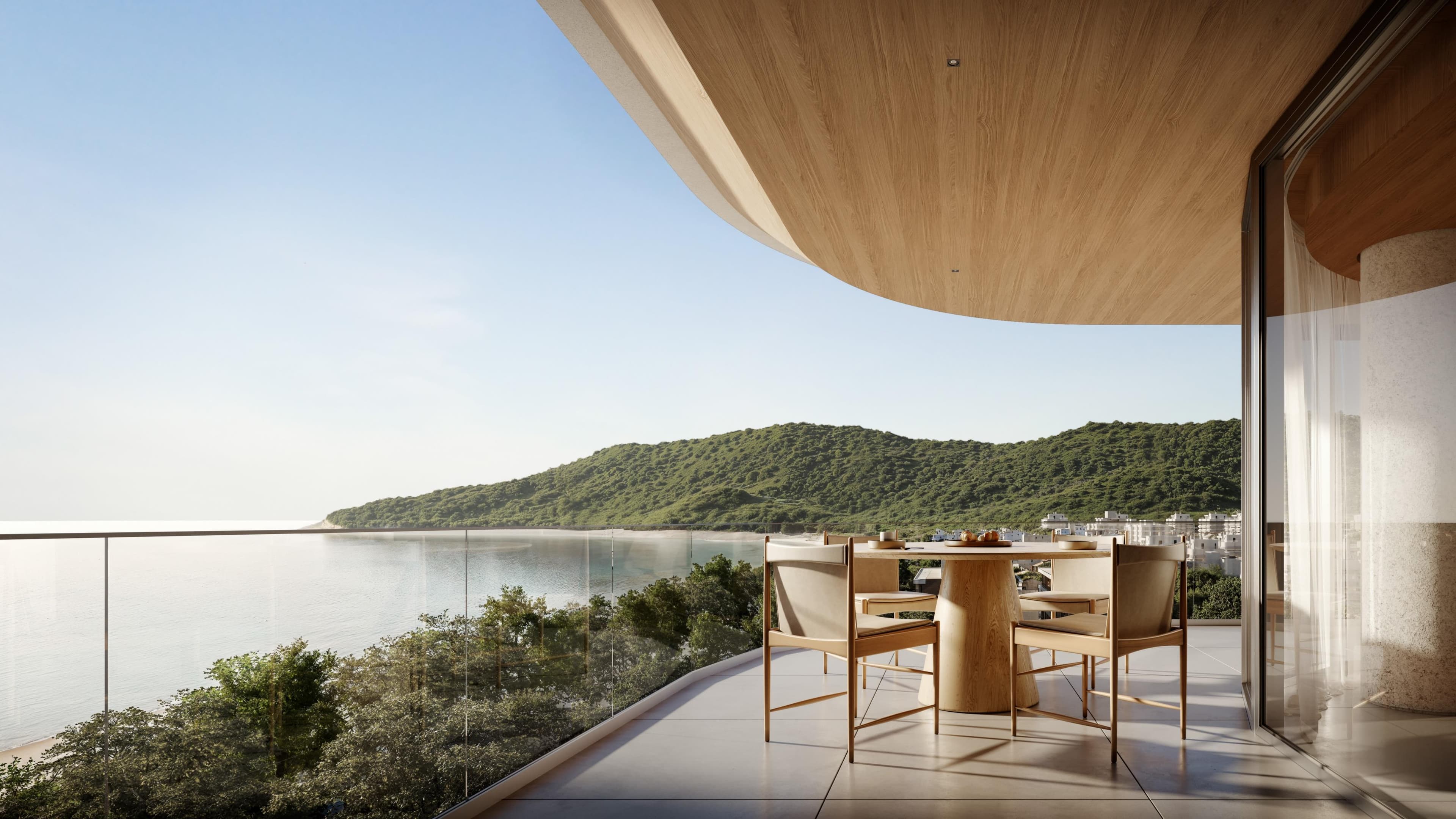 Varanda do apartamento final 01 na Torre Báltico do Oceana by Arquitectonica